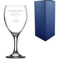 Uniqueful Personalised Thank You Teacher Wine Glass in Clear