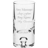 Uniqueful Personalised Engraved 30ml Tall Bubble Base Shot Glass Birthday Friend in Clear
