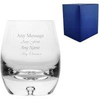Uniqueful Personalised 420ml Handmade Bubble Base Barrel Whisky Tumbler in Clear