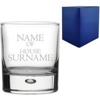 Uniqueful Personalised Whisky Tumbler Name of House Surname New Home in Clear