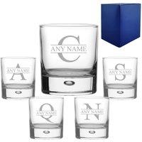 Uniqueful Personalised 11.5oz Bubble Whisky Glass Initial & Name in Clear