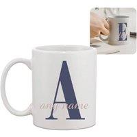 Uniqueful Personalised Mug with Initial & Name Design Birthday Gift for Friend in White