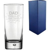 Uniqueful Personalised Bubble Hiball Glass Superhero Dad Design for Father's Day in Clear