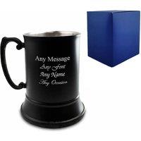 Uniqueful Personalised Black Metal Tankard Birthday Gift for Friend