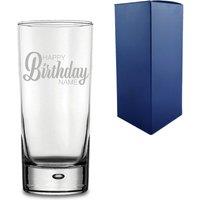 Uniqueful Personalised Bubble Hiball Glass Tumbler Happy Birthday Design in Clear