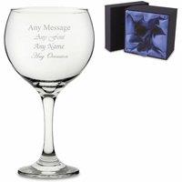 Uniqueful Personalised Gin Balloon Glass Premium Satin Lined Box in Clear