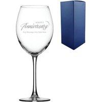 Uniqueful Personalised Anniversary Message 19oz Enoteca Script Wine Glass in Clear