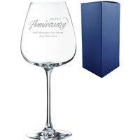 Uniqueful Personalised Anniversary Wine Glass for Couple with Any Message 12oz in Clear