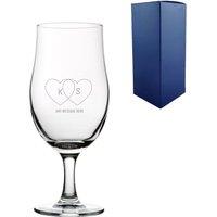 Uniqueful Personalised Valentines Day Draft Stemmed Beer Glass Anniversary in Clear