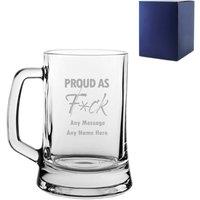 Uniqueful Personalised Proud As F Funny LGBTQ Any Message Tankard Beer Mug Stein in Clear