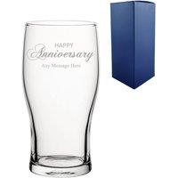 Uniqueful Personalised Anniversary Pint Glass Gift for Couple in Clear