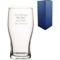 Uniqueful Personalised Engraved Any Message Pint Glass Birthday Gift for Friend in Clear