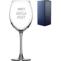 Uniqueful Personalised Engraved Mega Pint Wine Glass Birthday Gift for a Friend in Clear