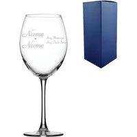 Uniqueful Personalised Wine Glass Wedding Gift for Couple in Clear