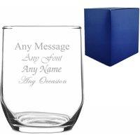 Uniqueful Personalised Engraved Sude Whisky Glass Stemless Gin Tumbler Birthday in Clear