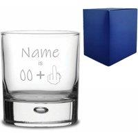 Uniqueful Personalised Funny Bubble Whisky Glass Tumbler Name Age +1 in Clear