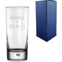 Uniqueful Personalised Funny Bubble Name Age +1 Hiball Glass Tumbler in Clear