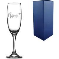 Uniqueful Personalised Champagne Flute with Name & Heart for Friend Birthday in Clear
