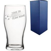 Uniqueful Personalised Come On Straight Football Design Pint Glass in Clear