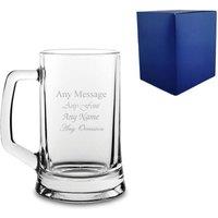 Uniqueful Personalised Engraved 14oz Tankard Beer Mug Birthday Gift for Friend in Clear