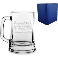 Uniqueful Personalised Congratulations You Raised an Awesome Child Beer Mug in Clear