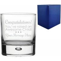 Uniqueful Personalised Thank You Parents Engraved Bubble Whisky Glass in Clear