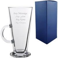 Uniqueful Personalised Engraved Columbia Latte Any Message 13oz 384ml Glass in Clear