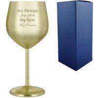 Uniqueful Personalised Matte Gold Metal Wine Glass Birthday Gift for Friend