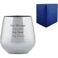 Uniqueful Personalised Metal Wine Tumbler Birthday Gift for Friend in Silver