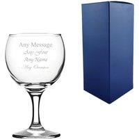 Uniqueful Personalised Engraved 8.7oz 258ml Paris Modern Any Message Wine Glass in Clear