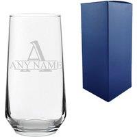Uniqueful Personalised Allegra Initial & Name Design 16.5oz Hiball Glass in Clear