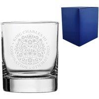 Uniqueful Personalised Commemorative Coronation of the King Whisky Tumbler in Clear