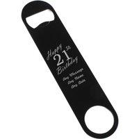 Uniqueful Personalised Black Steel Bar Blade Bottle Opener for 21st Birthday