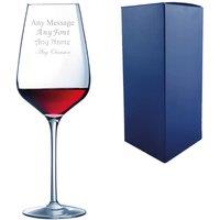 Uniqueful Personalised Crystal Wine Glass Large 550ml Birthday in Clear