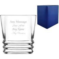 Uniqueful Personalised 315ml Elegan Ridged Whisky Glass Birthday in Clear