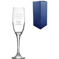 Uniqueful Personalised Valentines Day Champagne Flute Wedding Couple Gift in Clear