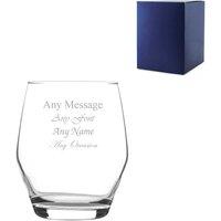 Uniqueful Personalised Engraved 370ml Ella Whisky Glass Birthday Gift Box in Clear