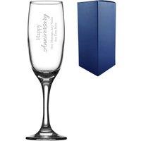 Uniqueful Personalised Anniversary Champagne Glass for Couple with Message in Clear
