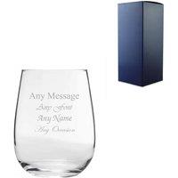 Uniqueful Personalised 475ml Corto Stemless Wine Glass Birthday Friend in Clear