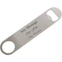 Uniqueful Personalised Engraved Large Steel Bar Blade Bottle Opener Any Message in Silver