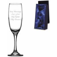 Uniqueful Personalised Champagne Flute Premium Satin Lined Birthday Gift Box in Clear