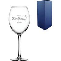 Uniqueful Personalised Engraved Happy Birthday Enoteca Wine Glass in Clear