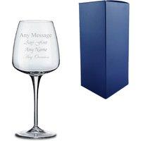 Uniqueful Personalised Engraved 350ml Aurum White Wine Glass With Gift Box in Clear