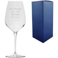 Uniqueful Personalised Engraved 550ml Inalto Tre Sensi Large Wine Glass Gift Box in Clear