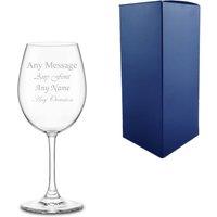 Uniqueful Personalised Engraved 370ml Nadia Wine Glass Gift Box Birthday Friend in Clear
