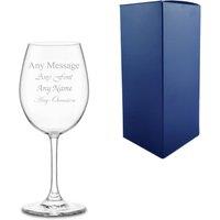 Uniqueful Personalised Engraved 490ml Nadia Wine Glass Gift Box Birthday Friend in Clear