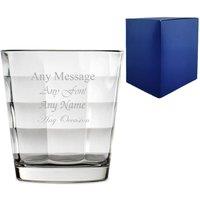 Uniqueful Personalised Engraved 240ml Cube Whiskey Glass Gift Box Family Gift in Clear