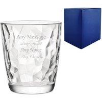 Uniqueful Personalised 300ml Diamond Whisky Glass Birthday Friend in Clear