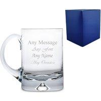 Uniqueful Personalised 20oz Handmade Dimple Base Tankard Birthday Friend Gift in Clear