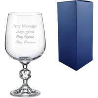 Uniqueful Personalised Engraved 11oz Crystal Wine Glass Gift Box Birthday Friend in Clear